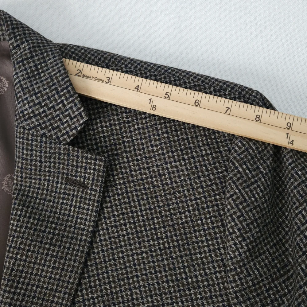 Lauren Ralph Lauren 46R Brown Houndstooth Sport Coat‎ Blazer Jacket Mens